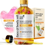 ArtNaturals Face & Body Vitamin E Bio Oil 4.0oz + Gua Sha Facial Tools Set