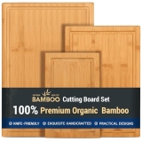 Hiware 3-piece Bamboo Cutting Boards for Kitchen