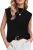 Arach&Cloz Women’s Fall Sweater Vest Teacher Outfit Work Top Black S