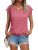 AUTOMET Womens V Neck T Shirts Spring Summer Cap Sleeve Basic Tees Trendy Cute T