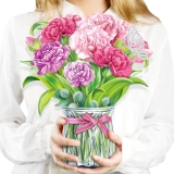 Airpark Mothers Day Gifts Card, 3D Pop Up Carnation Paper Flower Bouquet Birthda