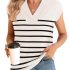 LOMON Womens Tops Dressy Casual 3/4 Quarter Length Sleeve Business Office V Neck