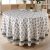 CPC Fall Green Block Print Cotton Handmade Round Tablecloth 60 Inch Decorative T
