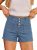 Sidefeel Women’s Jean Shorts High Waisted Button Fly Stretchy Summer Denim Short
