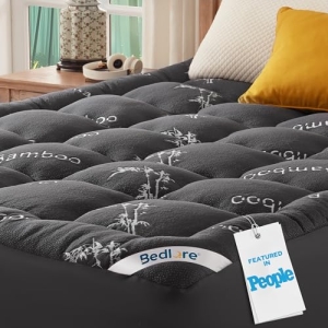BEDLORE King Mattress Topper , Thick Pillow Top Mattress Pad