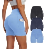 Showitty 3 Pack High Waisted Biker Shorts for Women with Pockets