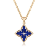 Fettero Gold Clover Necklace for Women Dainty 14K Gold Plated CZ Pendant Necklac