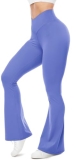 UEU Flare Leggings for Women V Crossover High Waist Yoga Pants Tummy Control Boo