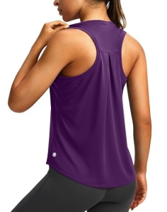 G Gradual Women’s Workout Tops Racerback Athletic Tank Tops(Purple,L)