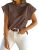 Tankaneo Womens Summer Cap Sleeve Tank Top Crew Neck Solid Casual Loose Fit Basi