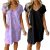 Ekouaer Womens 2 Pack Nightgowns Short Sleeve Sleepshirt Casual Sleepwear V Neck