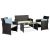 Best Choice Products 4-Piece Outdoor Wicker Patio Conversation Furniture Set for