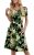 DouBCQ Women’s Casual Short Sleeve Pleated Dresses Green Leaf Lily L