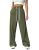PINSPARK Women’s High Waisted Sweatpants Wide Leg Athletic Pants Army Green