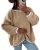 KIRUNDO Womens Sweaters 2026 Fall Oversized Chunky Knit(Khaki, M)