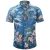 Men’s Hawaiian Shirt Funky Blue Beach Printed Tropical Beach Shirt Casual Button