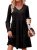 Dokotoo Black Dresses for Women Fall Outfits for Women 2025 V Neck Button Up Lon