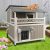 PetsCosset Large Outdoor Cat House Weatherproof with Balcony 2-Story Feral Cats