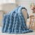 Lotus Karen Faux Fur Throw Blanket Sky Blue