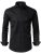 Ficovis Men’s Dress Shirts Button Down Long Sleeve Business Black L