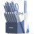Astercook Kitchen Knife Set with Block and Sharpener 15 Piece German High Carbon
