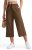 Libin Lightweight Capri Pants for Women Wide Leg Beach Pants, Brown M