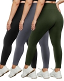 HLTPRO 3 Pack Plus Size Leggings for Women (S
