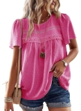 Falechay Hot Pink Tops for Women Dressy Cute Womens Blouse Bohemian Shirts for W