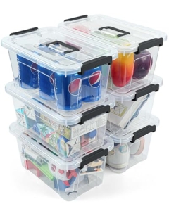 NUMIFUN 7Qt Clear Plastic Storage Bins with Lids,6 Pack