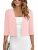 Heymoments Women’s Thin Shrugs for Dresses Light Pink Small Open Front Knit 3/4