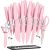 Astercook Knife Set with Clear Block and Sharpener 22Pcs Pink