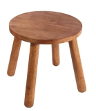 zaowofires Round Solid Wooden Step Stool， Garden Stool，11.8”H