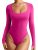 REORIA Womens Sexy Lace Scoop Neck Long Sleeve Body Suit Fall Outfits Double Lin