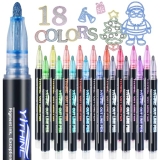 Outline Markers, 18 Metallic Shimmer Glitter Gel Pens