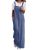YESNO Casual Corduroy Wide Leg Overalls for Women 2XL PC2 Ash Blue