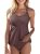 Aleumdr Tankini Swimsuits for Women Two Piece Tummy Control Bathing Suit Scallop