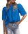 PRETTYGARDEN Summer Tops for Women 2026 Short Sleeve Embroidered Eyelet Shirts D