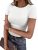 ANRABESS Women Short Sleeve Crewneck Ribbed Knit Slim Fitted Shirts Summer Tops
