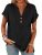 ANRABESS Womens Short Sleeve Henley Tops V Neck Dressy Casual Blouses Summer Tre