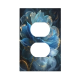 Tewujay Decorative Outlet Covers Blooming Blue Rose Flower 1 Gang Duplex Light S