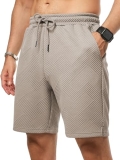 JMIERR Men’s Shorts Casual Drawstring Beach Stretch Waist Spring Texture Dress G