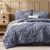 Jameswish Grey Comforter Set Queen Size Bed in A Bag 7 Piece Pinch Pleat Bedding