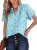SHEWIN Blouses for Women Dressy Casual V Neck Fashion Floral Short Sleeve Cute T