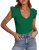 PRETTYGARDEN Womens V Neck Summer Tops Ruffle Sleeveless Slim Fit T Shirts Going