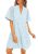 PRETTYGARDEN Eyelet Dresses for Women 2026 Summer Short Sleeve V Neck Hollow Out