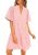 PRETTYGARDEN Eyelet Dresses for Women 2026 Summer Short Sleeve V Neck Hollow Out