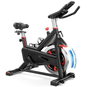 MERACH Magnetic Exercise Bike, Low Noise Stationary Bike, Easy Assembly