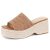 Erocalli Platform Wedges Sandals Women’s Espadrilles Brown Open Toe Fashion Summ