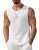 COOFANDY White Waffle Knit Sleeveless Shirt for Men Lightweight Breathable Tank