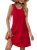 OFEEFAN Red Dresses for Women Flowy Beach Vacation Essentials Classic Wedding Gu